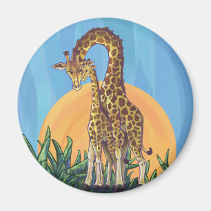 Giraffe Mama und Baby Magnet