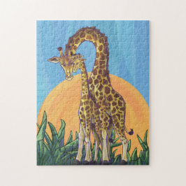 Giraffe Mama und Baby Puzzle
