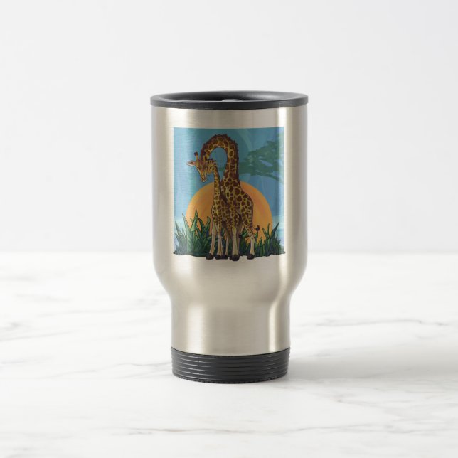 Giraffe Mama und Baby Reisebecher (Mittel)