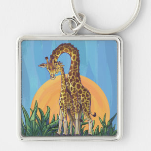 Giraffe Mama und Baby Schlüsselanhänger