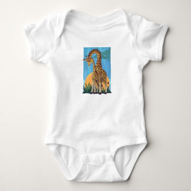 Giraffe Mama und Baby Strampler (Vorderseite)