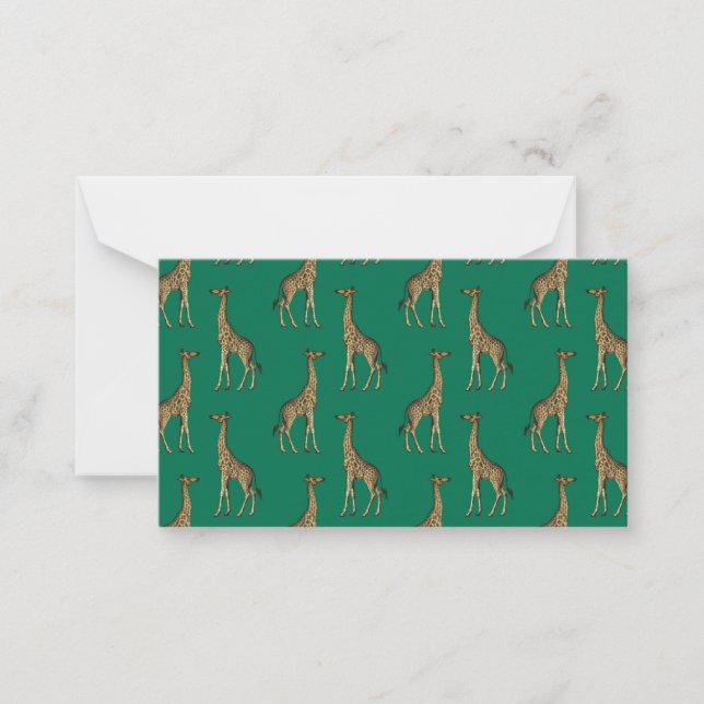 Giraffe Mammalian Emerald Green Wild Animal Africa Mitteilungskarte (Vorderseite)