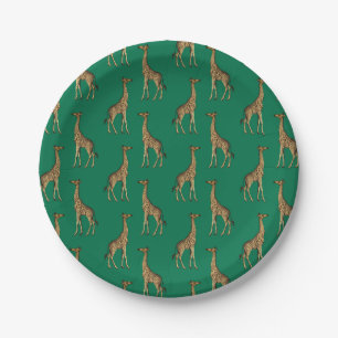 Giraffe Mammalian Emerald Green Wild Animal Africa Pappteller