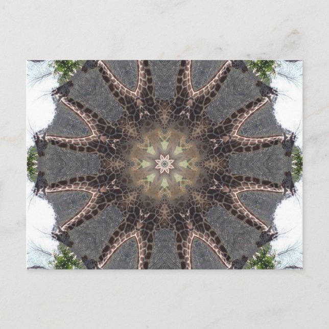 Giraffe Mandala Postkarte (Vorderseite)