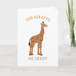 Giraffe Me Crazy Funny Zoo Safari Tierpuff Karte