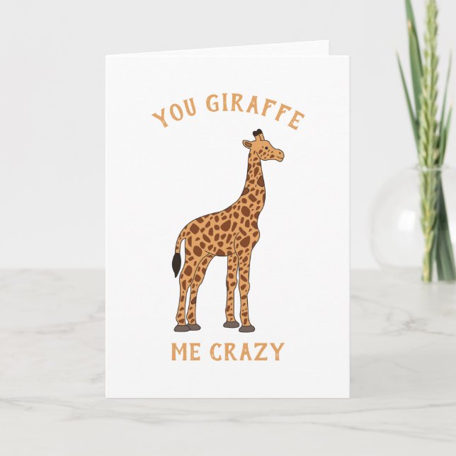 Giraffe Me Crazy Funny Zoo Safari Tierpuff Karte (Vorderseite)
