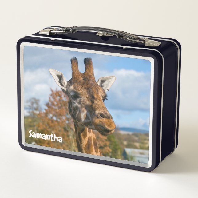 Giraffe-Metall-Lunchbox Metall Brotdose (Rückseite)