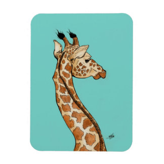 Giraffe mit aquamarinem Hintergrund Magnet