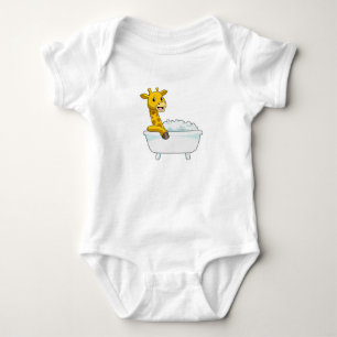 Giraffe mit Badewanne mit Schaumstoff Baby Strampler