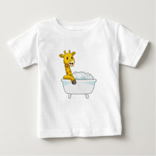 Giraffe mit Badewanne mit Schaumstoff Baby T-shirt