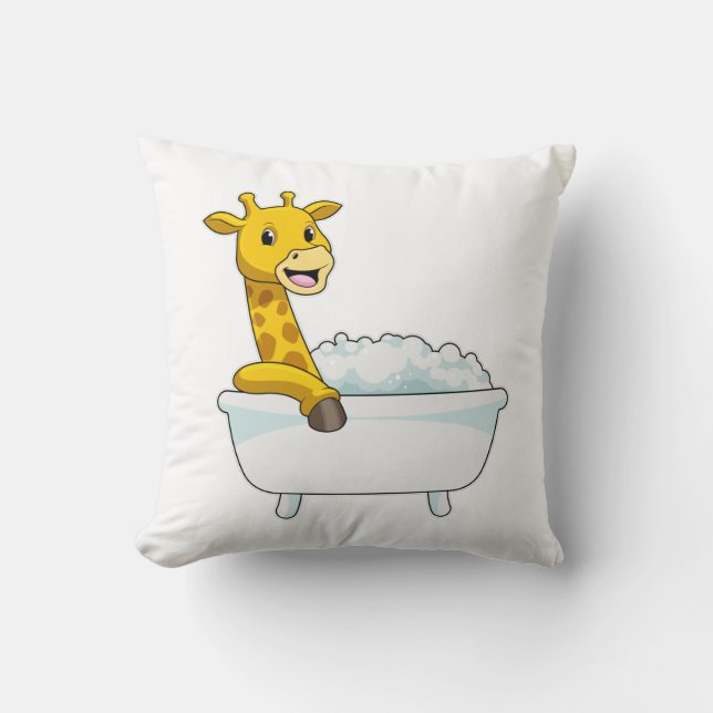 Giraffe mit Badewanne mit Schaumstoff Kissen (Vorderseite)