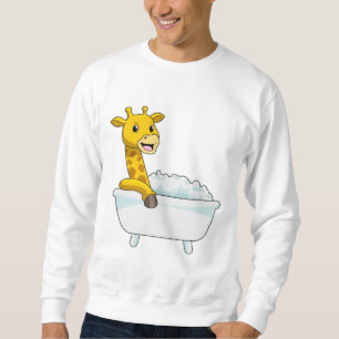 Giraffe mit Badewanne mit Schaumstoff Sweatshirt