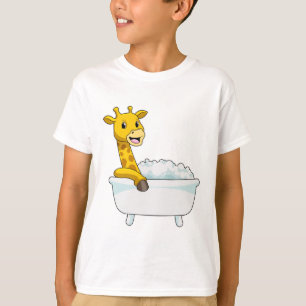Giraffe mit Badewanne mit Schaumstoff T-Shirt