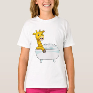 Giraffe mit Badewanne mit Schaumstoff T-Shirt