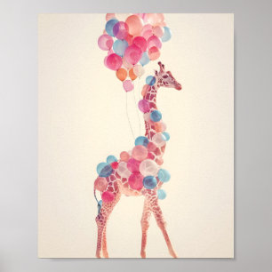 Giraffe mit Balloons 🎈 Poster