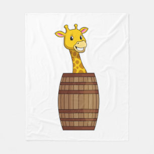 Giraffe mit Barrel Fleecedecke