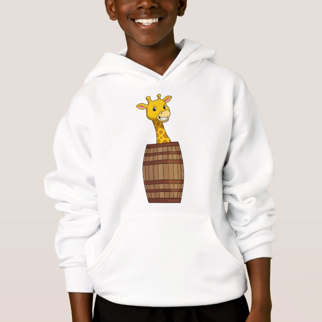 Giraffe mit Barrel Hoodie (Vorderseite)