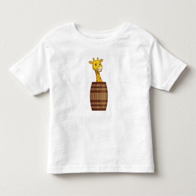 Giraffe mit Barrel Kleinkind T-shirt (Vorderseite)