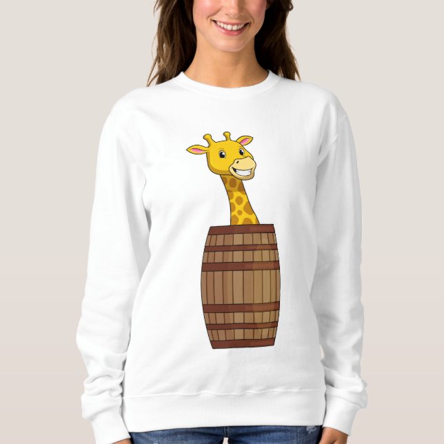 Giraffe mit Barrel Sweatshirt (Vorderseite)