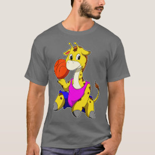 Giraffe mit Basketball T-Shirt
