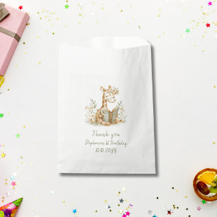 Giraffe mit Buch Kapitel Eins 1. Geburtstagsfeier Geschenktütchen