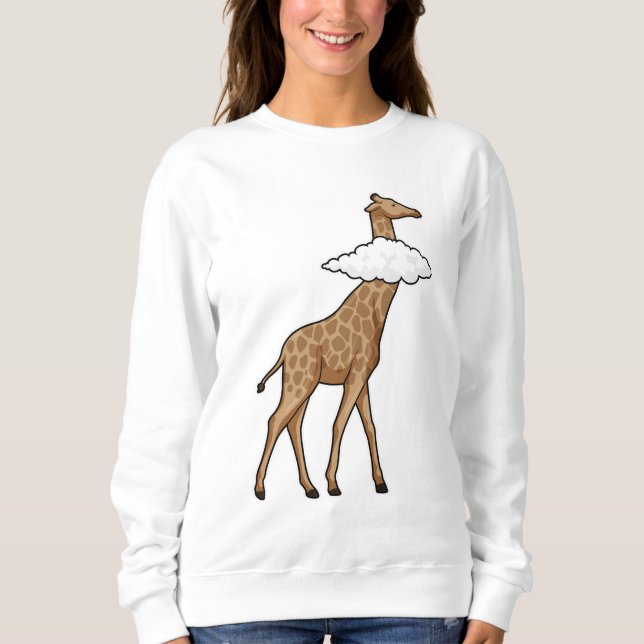 Giraffe mit Cloud Sweatshirt (Vorderseite)