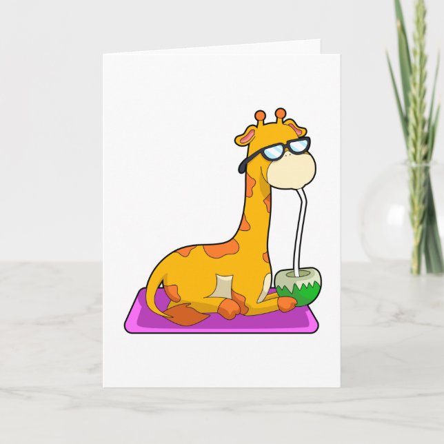Giraffe mit Coconut Karte (Vorderseite)