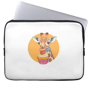 Giraffe mit Cupcake Laptopschutzhülle
