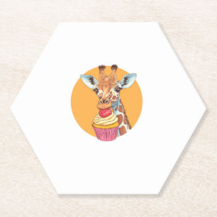 Giraffe mit Cupcake Untersetzer