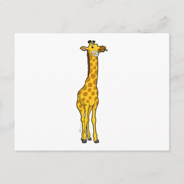 Giraffe mit Daisy Postkarte (Vorderseite)