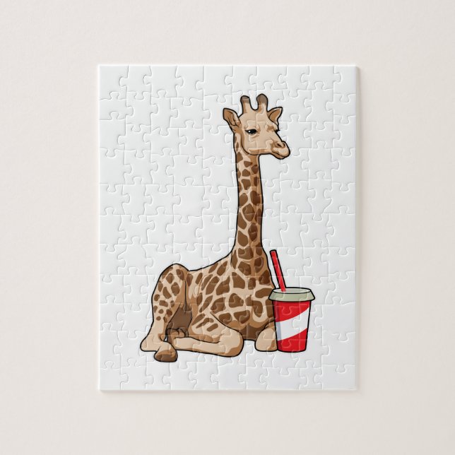 Giraffe mit Drink Puzzle (Vertikal)