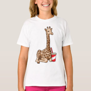 Giraffe mit Drink T-Shirt