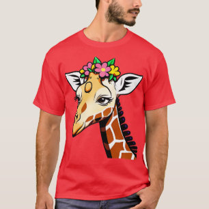 Giraffe mit einer Blume Kronenkrone niedlicher Car T-Shirt