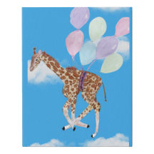 Giraffe mit einigen Ballons fliegen