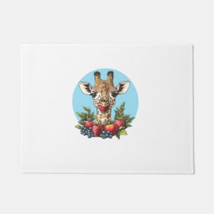 Giraffe mit Erdbeeren Blaubeeren Äpfel Fußmatte