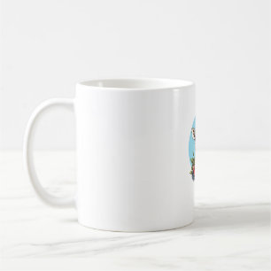 Giraffe mit Erdbeeren Blaubeeren Äpfel Kaffeetasse