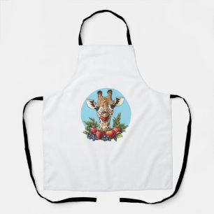 Giraffe mit Erdbeeren Blaubeeren Äpfel Schürze