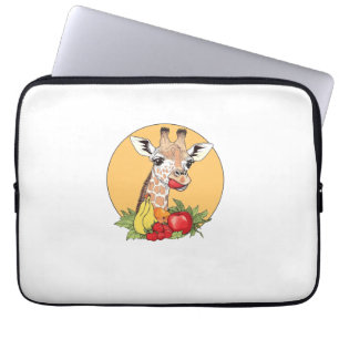 Giraffe mit Fruit Illustration Fun Vibes Laptopschutzhülle