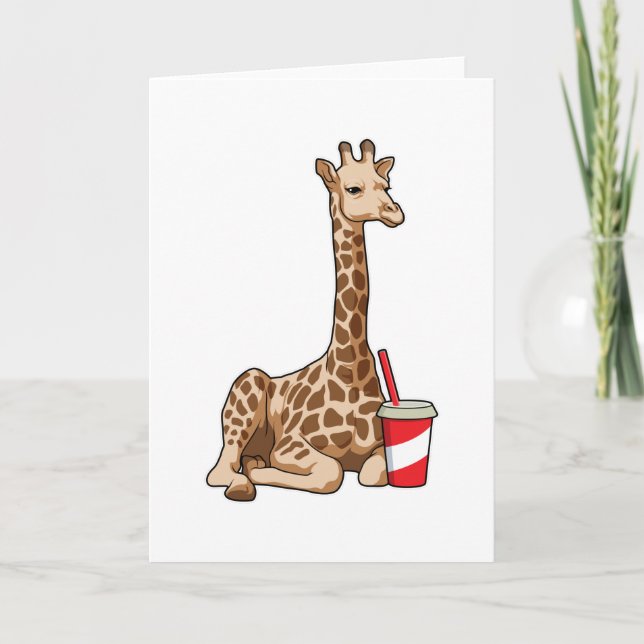 Giraffe mit Getränk Karte (Vorderseite)