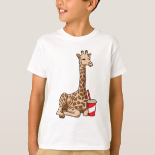 Giraffe mit Getränk T-Shirt