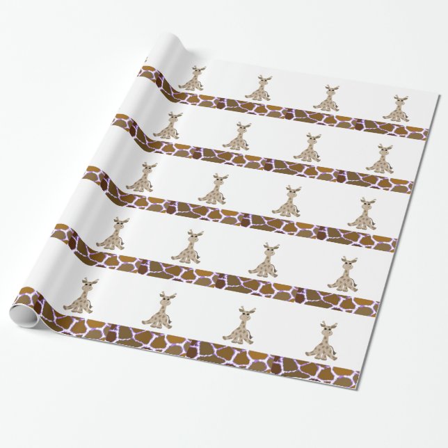 Giraffe mit Giraffe Pelz drucken Geschenkpapier (Ungerollt)