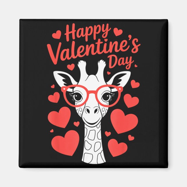Giraffe mit Herz Gles Liebesfeier Valentinstag Magnet (Vorne)