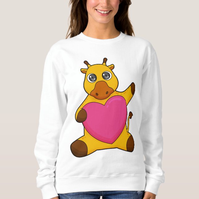 Giraffe mit Herz Sweatshirt (Vorderseite)