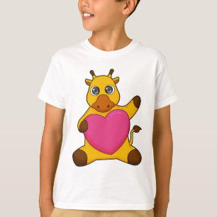 Giraffe mit Herz T-Shirt