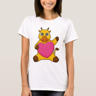 Giraffe mit Herz T-Shirt
