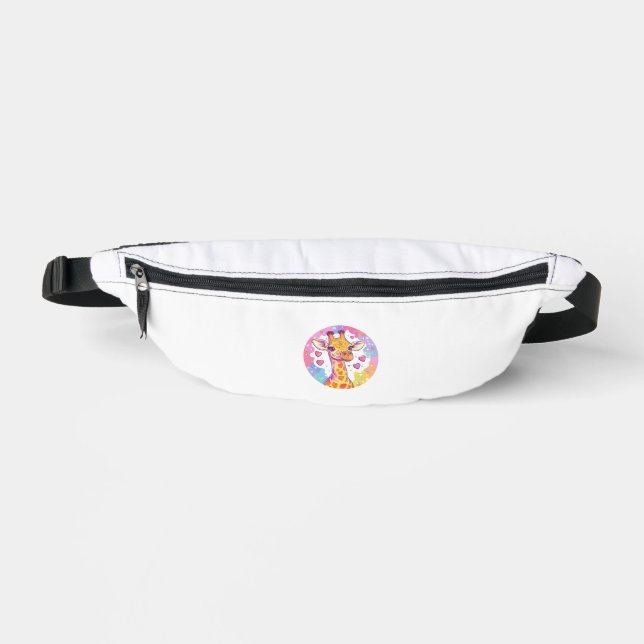 Giraffe mit Herzen Adorable farbenfrohe Liebe Bauchtasche (Vorderseite)