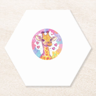 Giraffe mit Herzen Adorable farbenfrohe Liebe Untersetzer