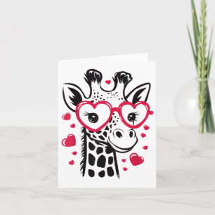 Giraffe mit Herzgles Liebe Feier Valentine Karte