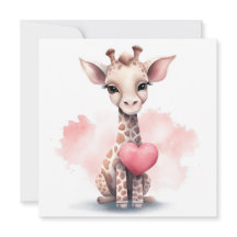 Giraffe mit HerzValentinstag-Karte