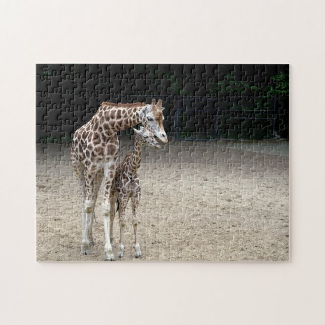 Giraffe mit Kind Puzzle (Horizontal)